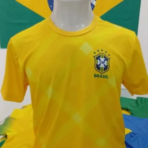 Camisa seleção brasileira xadrez amarela